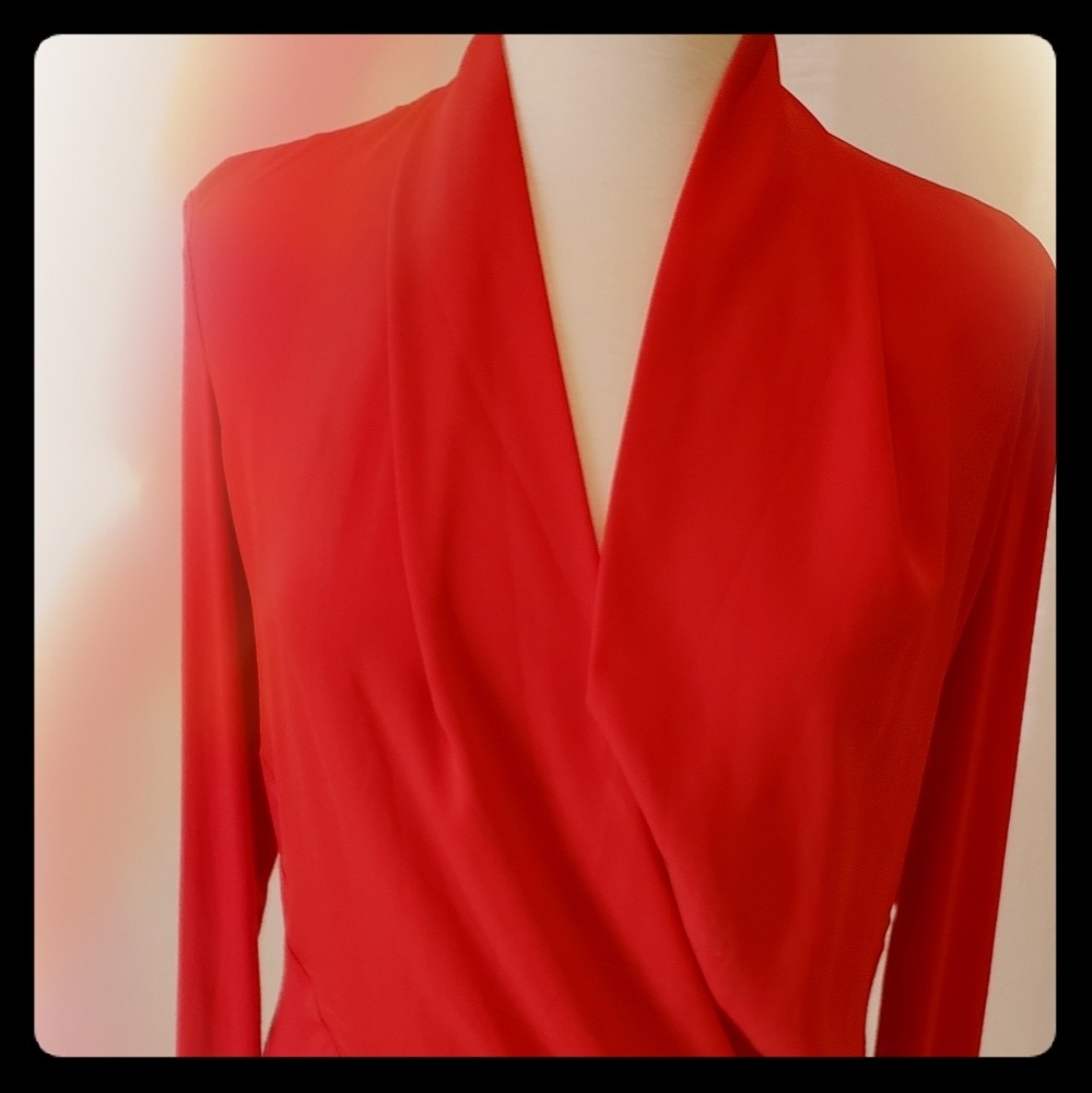 Bebe Hot Red Silk Blend Top